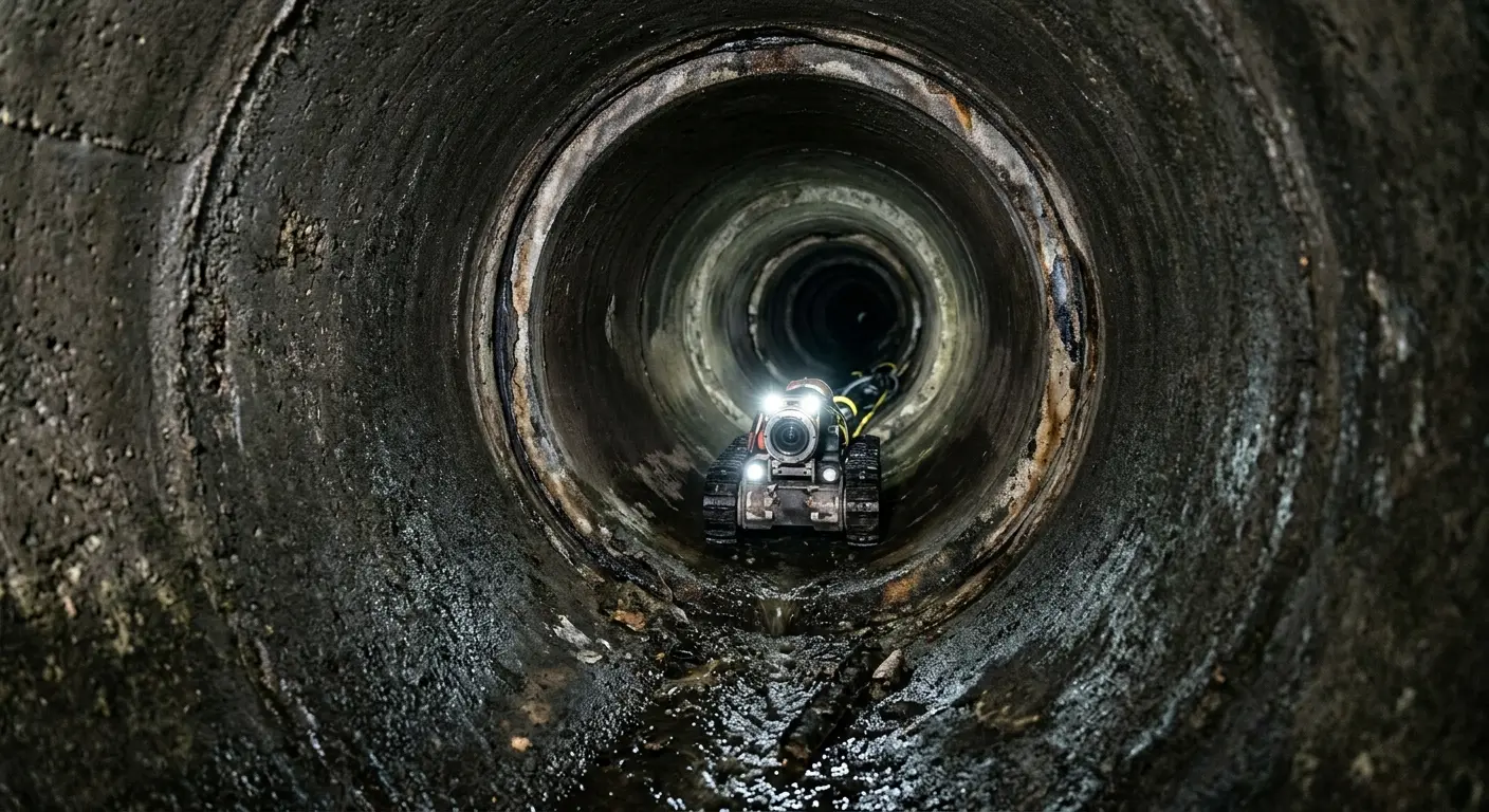 Robotic sewer camera inspecting pipe interior for Sewer Line Repair in Northbrook